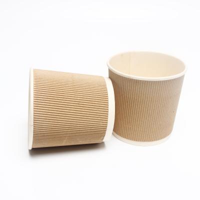 China Degradable Corrugated Coffee Cups With Lids , Compostable Paper Cups For Hot Drinks for sale