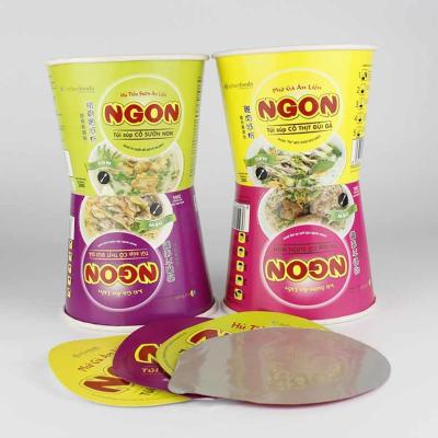 Cina Custom Eco- Friendly food grade paper Instant Noodle Cup Noodles Packaging With Alumium Seal Lid in vendita