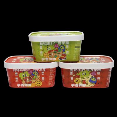 China factory produce printed Medium Square Paper Bowl Packaging - Secure Packaging with paper lids à venda