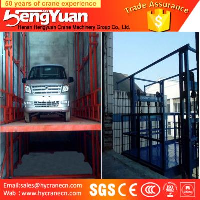 China 4-12m lifting height guide rail chain hydraulic goods ladder lifter for sale