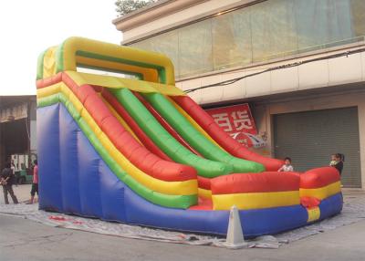 China Rainbow Giant Double Lane Commercial Inflatable Slide For Kids And Children for sale