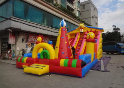 China 610g/m2 PVC Tarpaulin Adult Size Spongebob Commercial Inflatable Slides With Inflatable Climbing Wall for sale