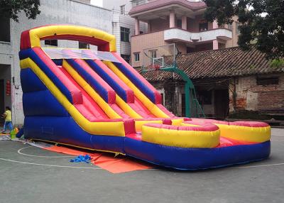 Chine Glissière d'eau gonflable commerciale de grande double ruelle avec la piscine faite de 0.5mm PVCTarpaulin à vendre