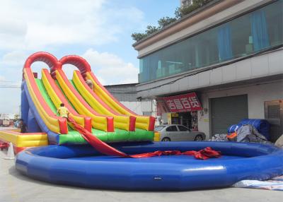 China Plato PVC Giant Inflatable Water Slide With Big Swimming Pool , Large Inflatable Water Toys For Amusement for sale