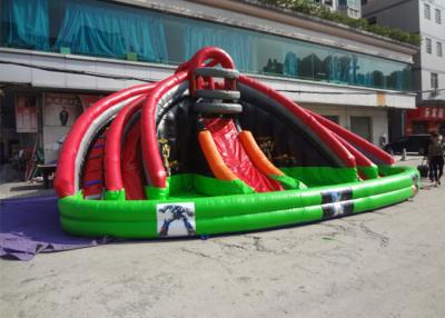 China 17 Feet Red / Green / Black Large Commercial Inflatable Slides For Kids Party for sale