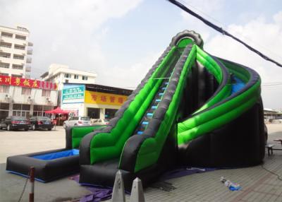 China Green / Black Twist Inflatable Pool Slide / Digital Printing Rental Inflatables for sale