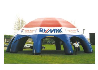 China White / Blue Inflatable Camping Tent 10mL X 10mW X 6mH Inflatable Event Tent PVC material for sale