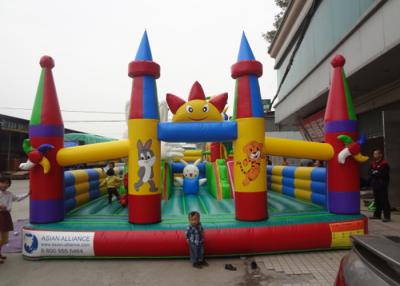 China Professional Decoration Inflatable Amusement Park With Big Castle And Slide for sale