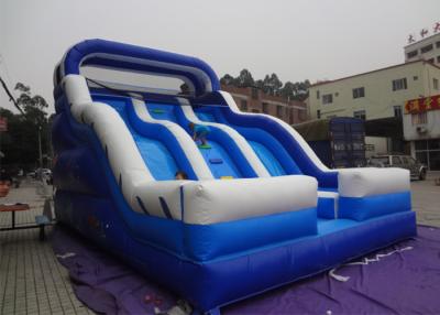 China 0.55mm PVC Blue Adults And Kids Playground Commercia Giant Inflatable Water Slide For Party for sale