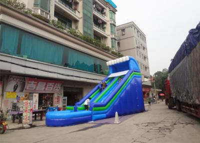 China Blue 0.55mm PVC Tarpaulin Backyard / Home Inflatable Water Slide For Adult N Kids for sale