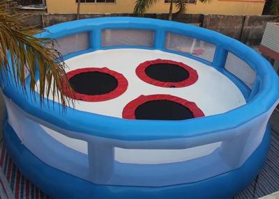 China 0.9mm PVC Attractive Inflatable Sports Games , Bungee Jumping Trampoline For Fun Games for sale