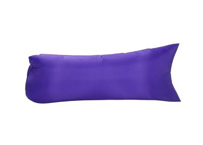 China Convenient Purple Inflatable Sleeping Bag Fast Filled Waterproof Nylon Fabric for sale