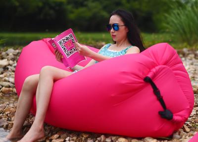 China Outdoor Folding Pink Inflatable Air Bag Chair For Beach Rentals 260 * 70CM for sale