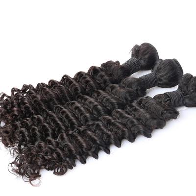 China Brazilian Virgin Hair Weave Deep Wave Smooth and Soft Virgin Hair Extension Natural Black for sale