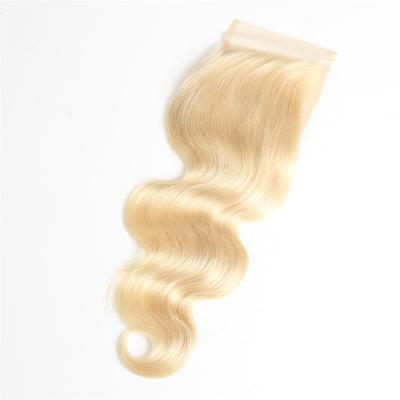 China Blonde #613 Color Body Wave Lace Closure Baby Hair Brazilian Real Human Hair for sale