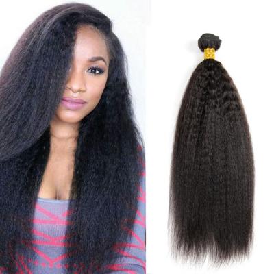 China Afro Kinky Straight Malaysian Hair Extensions Bundles 8A Grade No Fiber No Synthetic for sale