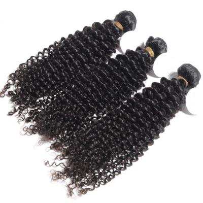 China Kinky Curly Malaysian Hair Extensions Double Weft Natural Color for sale