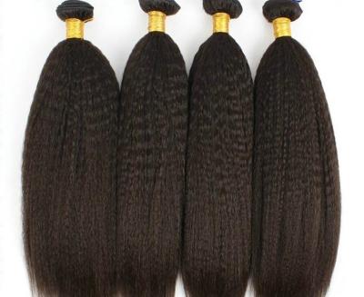 China Virgin Indian Human Hair Bundles Coarse Kinky Straight Hair Extensions for sale