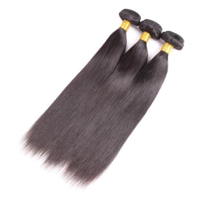China 9A Unprocessed Indian Human Hair Bundles Straight 12''- 32'' , Natural 1b Black Color for sale