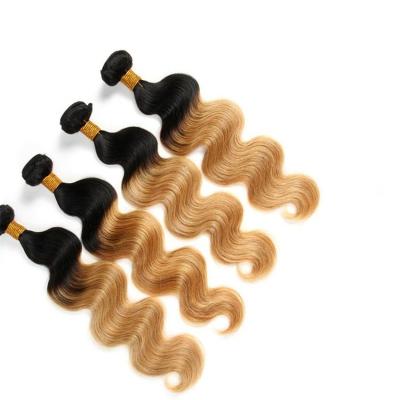 China Pacotes do Weave do cabelo de Ombre do Virgin, cabelo do brasileiro de Ombre do tom da onda 3 do corpo à venda