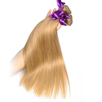 China Colored Brazilian Ombre Hair Weave Weft #27 Color Straight Virgin Hair Extension for sale