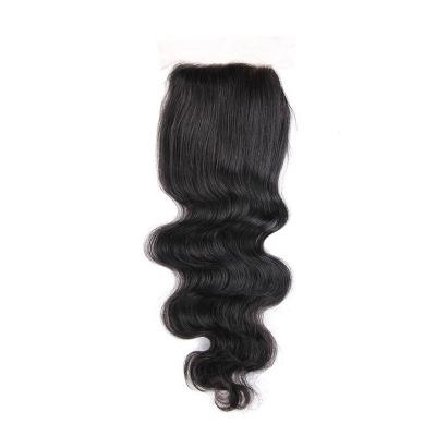 China Drouble Weft 4x4 Lace Closure Peruvian Hair Weave Lace Closure Deep Texture for sale