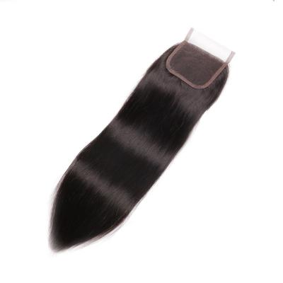 China Natural Color Virgin Indian Straight Lace Closure With Hair Bundles Looks Natural With Skin for sale