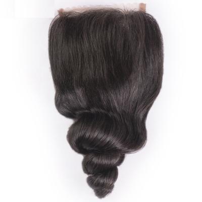 China Malaysian Loose Wave Closure 4X4 Silk Soft Full Ends Cuticles Human Hair Closure for sale