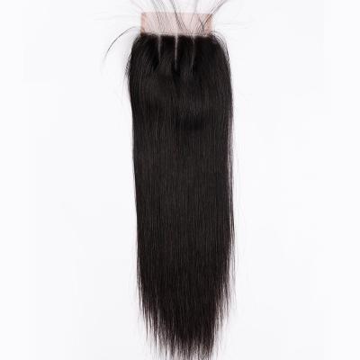 China Cierre recto malasio elegante del cierre 4x4 del cordón del cabello humano, extensión del cabello humano en venta