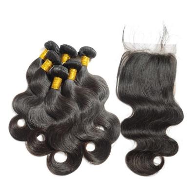 China Non Processed Virgin Human Hair Bundles Brazilian Body Wave No Synthetic for sale