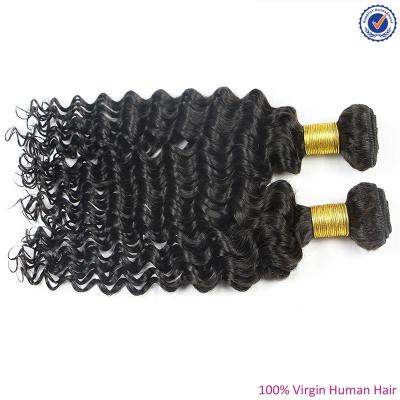 China Thick 100 Human Hair Weave , Double Drawn Strong Weft Loose Curly Brazilian Hair  for sale