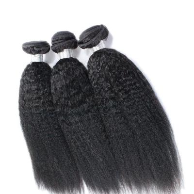 China Kinky Straight 8A Grade Virgin Human Hair Bundles No Smell Hair Extension Natural Black for sale