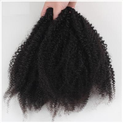 中国 良質のバージンの毛の物質的でよい縫う織り方のアフリカのねじれた巻き毛のペルーのバージンの毛の束 販売のため