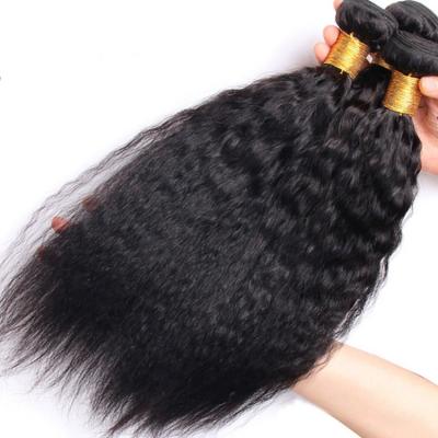 China Brazilian / Peruvian Kinky Straight Virgin Human Hair Bundles With Natural Color for sale