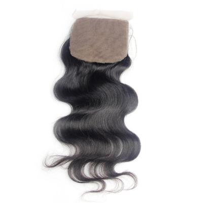 China Virgin Remy Silk Base Frontal Closure , Brown Body Wave Silk Closure for sale