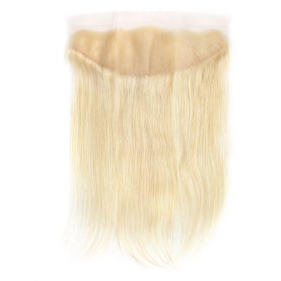 China Ear To Ear 13x4 Lace Closure Blonde Hair Straight Virgin Hair Natural Color for sale