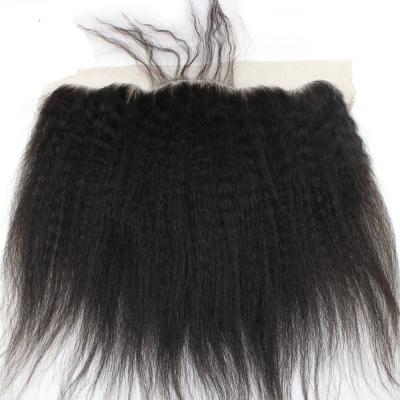 China Extensiones rectas rizadas 100% del pelo de Remy del cierre del cordón 13x4 de Yaki para las mujeres negras en venta