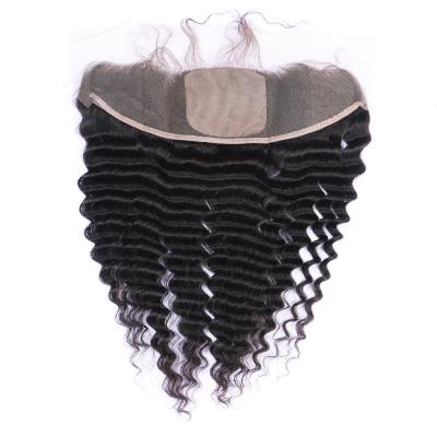 Chine Fermeture bouclée profonde de bandeau de dentelle des perruques 13x4 d'avant de dentelle de cheveux de Vierge de vague à vendre