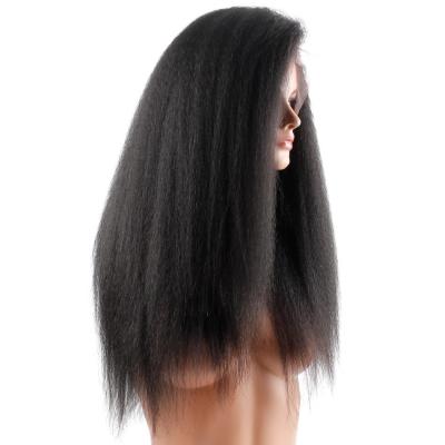 Chine Droits frisés de Yaki de Vierge de cheveux d'avant de dentelle de perruques crues de cheveux lissent et lustre à vendre