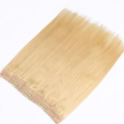 China Durable Blonde #613 Color Halos Flip In Hair Extension Silky Straight 100% Human Hair Material for sale
