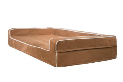 China Waterproof Memory Foam Orthopedic Dog Bed , 3 Sided Bolster Memory Foam Dog Crate Bed for sale
