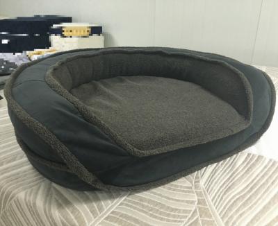 China Luxury Sofa Round Memory Foam Bolster Dog Bed Comfortable Soft Washable Pet Bed for sale