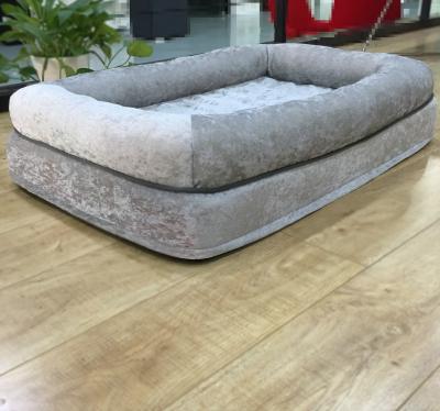 China Orthopedic Memory Foam Bolster Dog Bed Non Slip Bottom Fabric 8lbs - 16lbs for sale