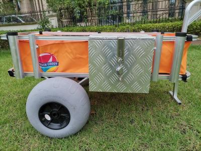 China Convenient Beach Wagon Cart Foldable And 168*89.5*77cm With 8PCS Rod Holders for sale