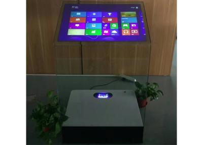 China holographic projection screen kiosk holo-projector multimedia kiosk touch screen kiosk glass design for sale