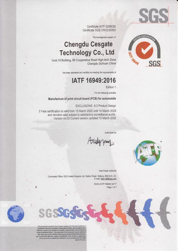 IATF_16949 - Chengdu Cesgate Technology Co., Ltd