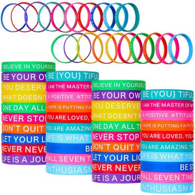 China Custom Inspirational Silicone Wristbands With Good Silicone Rubber Material And Acceptable OEM/ODM Services Te koop