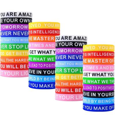 Cina Custom Motivational Silicone Rubber Wristbands 10 Pieces Packed in OPP Bag - SGS Certified in vendita