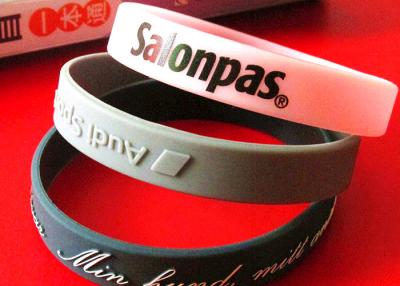 China Durable Engraved Rubber Bracelets , Rubber Bracelets With Words Long Life Time for sale