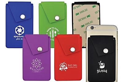 China Smart Wallet Mobile Card Holder , Silicone ID Card Holder Pocket Pouch Design for sale